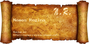 Nemes Regina névjegykártya